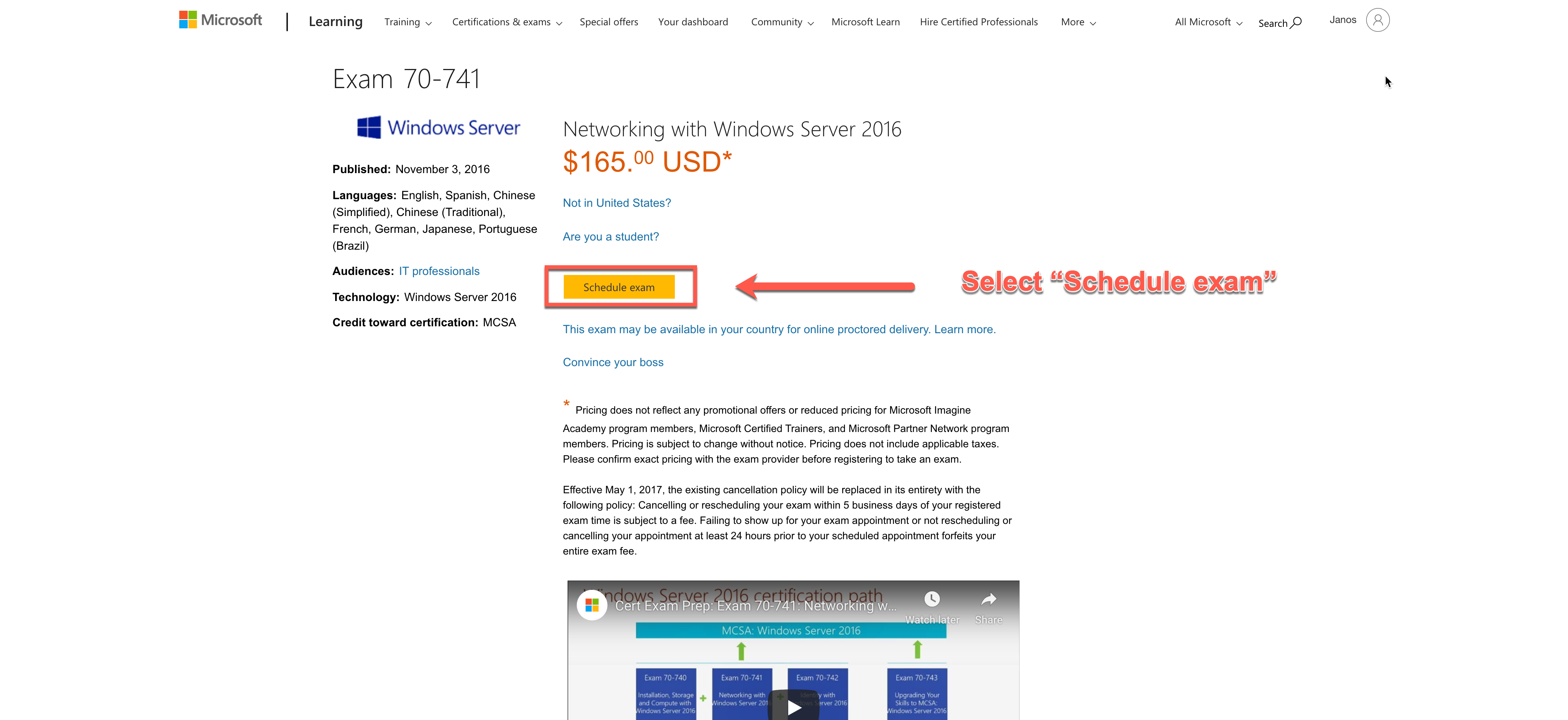 pearson vue login ed